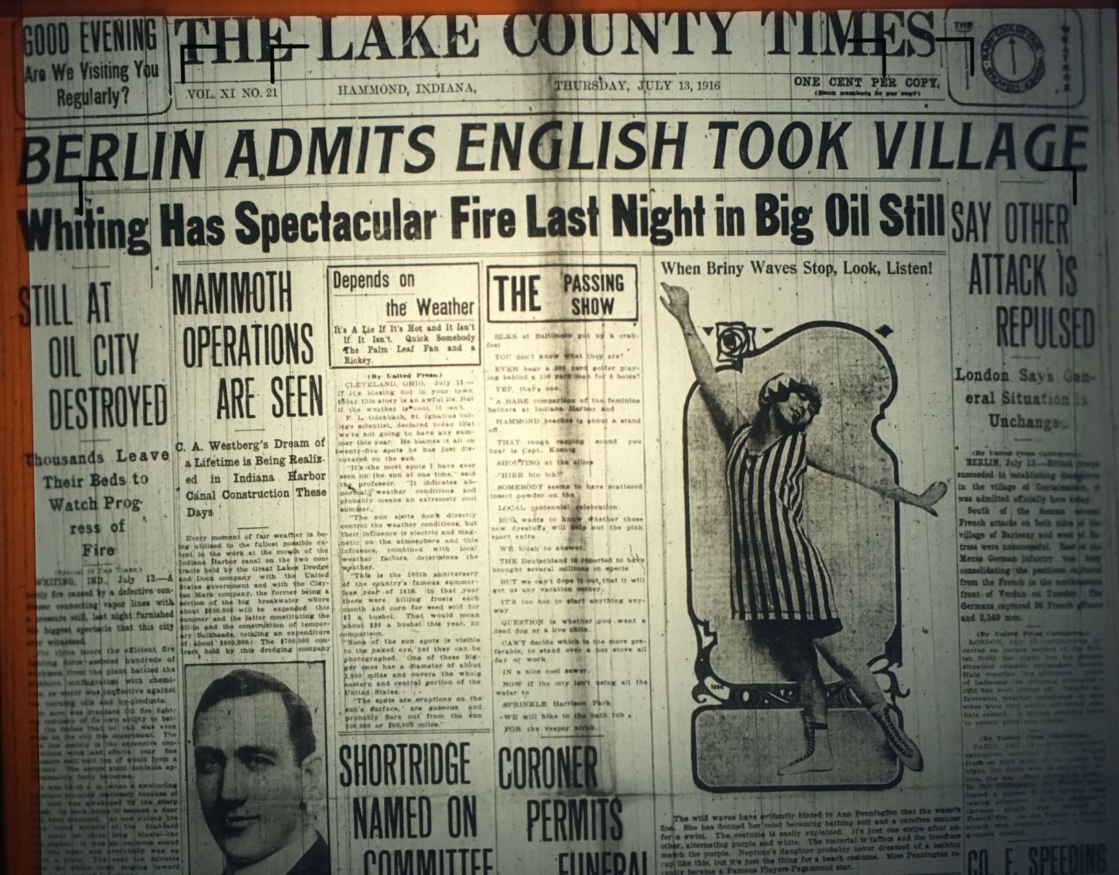 Big fire at Whiting Refinery in 1916